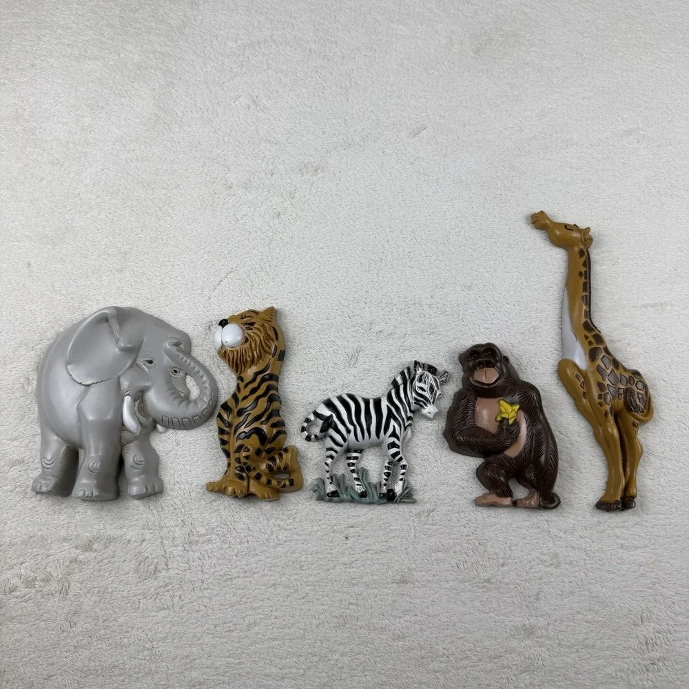 Vintage Burwood Products‎ Co Jungle Safari Animal Wall Art Lot- 90's Boho